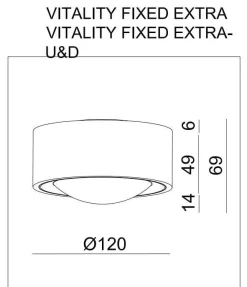 LED lampa VITALITY FIXED EXTRA-12W DIM U&D White IP20 CRI90 3000K (03378W) - ZARlight