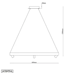 Ledowa lampa wisząca Spectra No.3 Altavola Design (LA114/P_60_3+1_grey_gold) - ALTAVOLA DESIGN