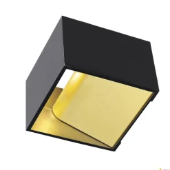 LOGS IN, lampa ścienna, LED, 3000K, kwadratowa, kolor czarny/mosiądz, z zasilaczem LED (151320) - SLV