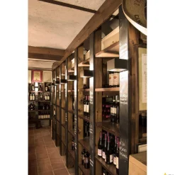 LOGS IN, lampa ścienna, LED, 3000K, kwadratowa, kolor czarny/mosiądz, z zasilaczem LED (151320) - SLV