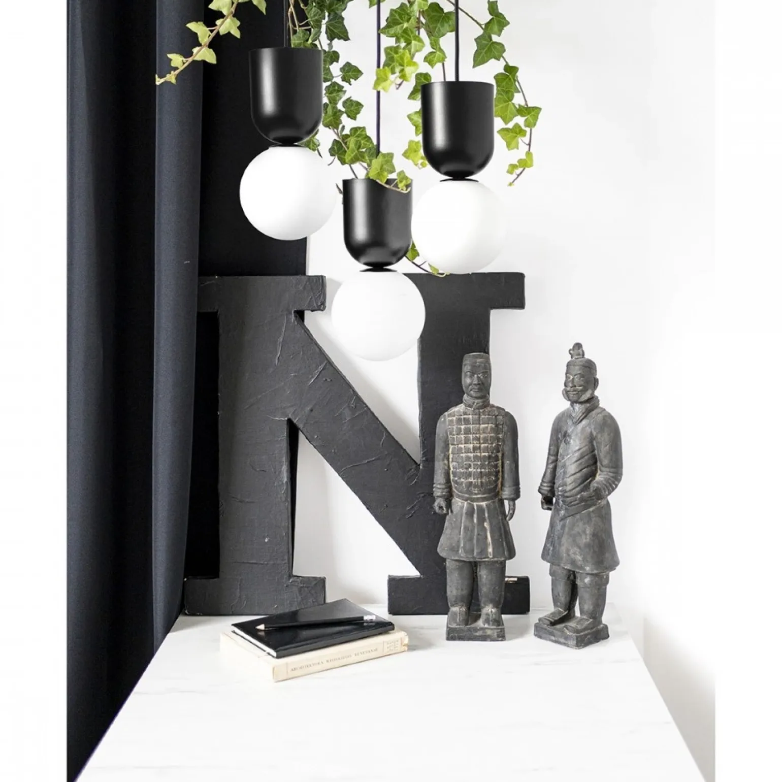 LUOTI 3L czarna potrójna lampa wisząca (LUL322P0) - Ummo