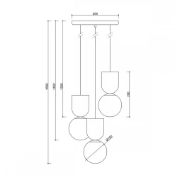 LUOTI 3P biała lampa wisząca / plafon (LUP311P3) - Ummo