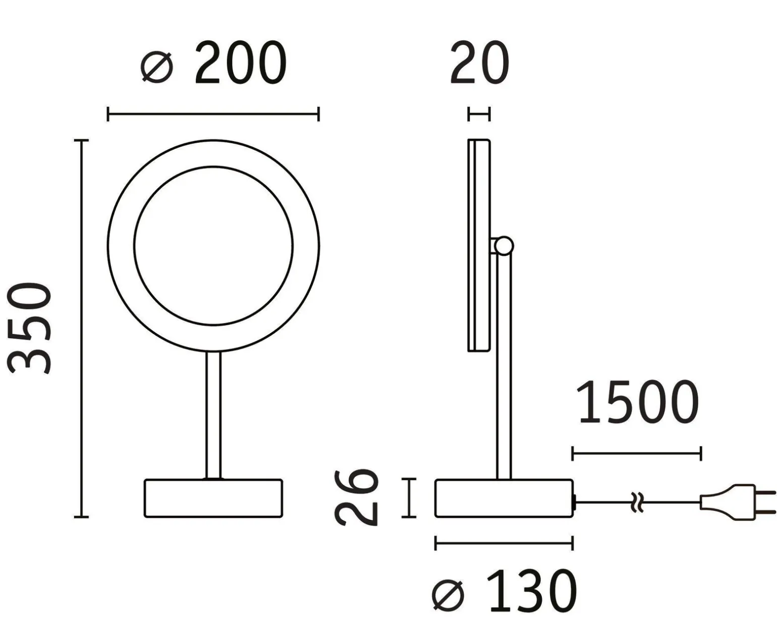 Lusterko kosmetyczne MASUA LED 4W 2700/4000/6500K +wyłącznik IP44 230V czarny matowy / metal (PL71151) - PAULMANN