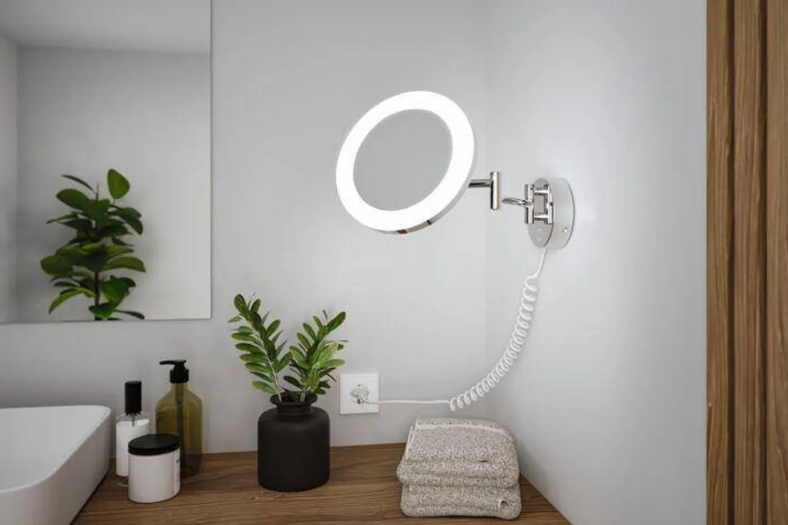 Lusterko kosmetyczne MASUA LED 4W 2700/4000/6500K +wyłącznik IP44 230V czarny matowy / metal (PL71148) - PAULMANN