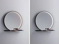 Lustro łazienkowe z półką MIRO LED DIM IP44 czarny Ø 50 (PL71090) - PAULMANN