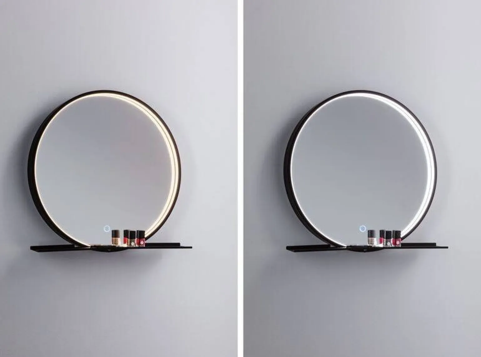 Lustro łazienkowe z półką MIRO LED DIM IP44 czarny Ø 50 (PL71090) - PAULMANN