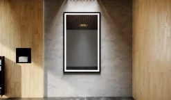 Lustro prostokątne ASTON w ramie z oświetleniem LED - MCJ