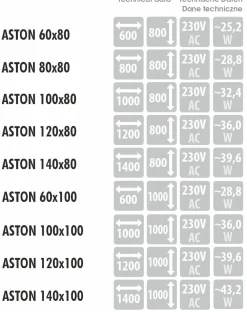 Lustro prostokątne ASTON w ramie z oświetleniem LED - MCJ
