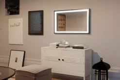 Lustro prostokątne ASTON w ramie z oświetleniem LED - MCJ