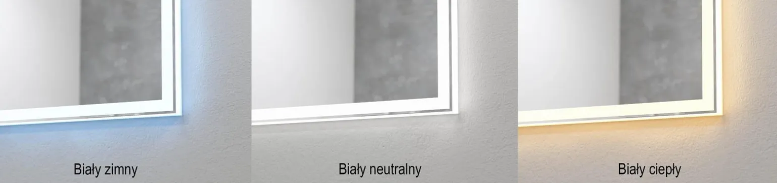 Lustro prostokątne ATLAS PLUS w ramie z oświetleniem LED - MCJ