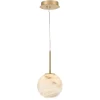 Mała alabastrowa lampa wisząca Kepler - 1 źródło światła - Szczotkowane złoto (QN-KEPLER-1P-S-BG) - Quintiesse