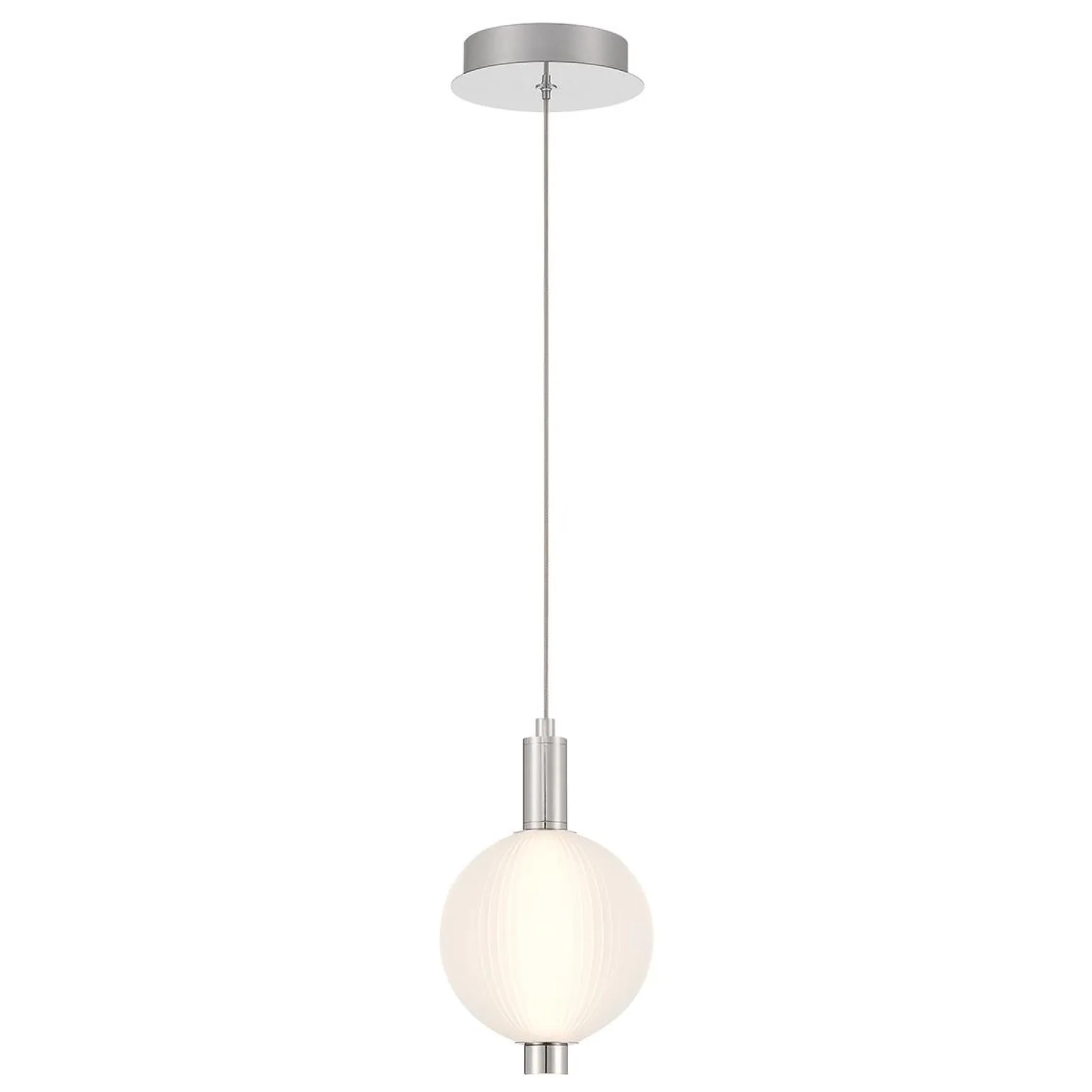 Mała lampa wisząca Palmas - 1 źródło światła - Polerowany nikiel (QN-PALMAS-1MP-PN) - Quintiesse