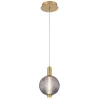 Mała lampa wisząca Palmas - 1 źródło światła - Szczotkowane złoto (QN-PALMAS-1MP-BG) - Quintiesse