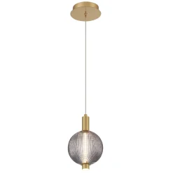 Mała lampa wisząca Palmas - 1 źródło światła - Szczotkowane złoto (QN-PALMAS-1MP-BG) - Quintiesse