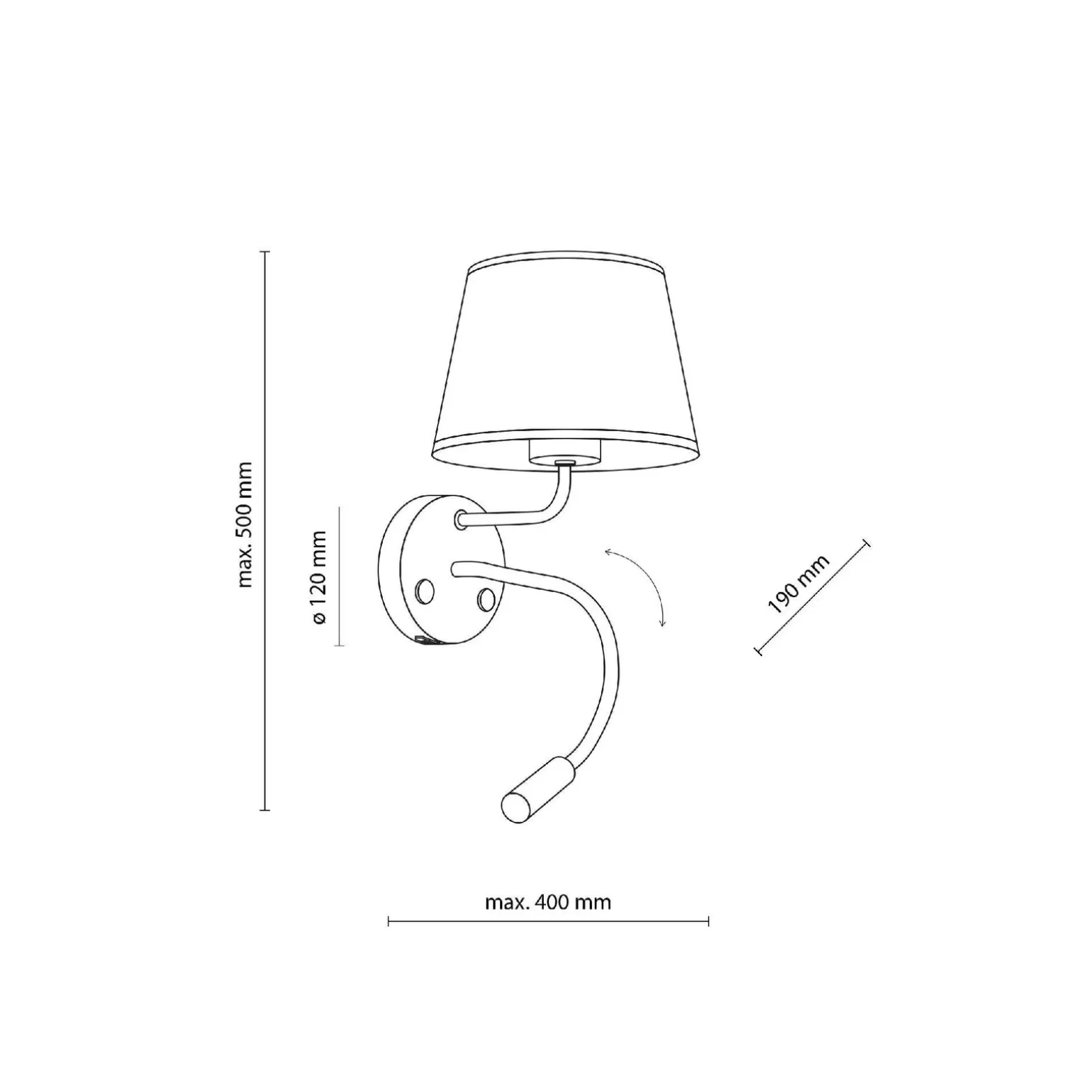 MAJA WHITE KINKIET + USB (10204) - TK Lighting