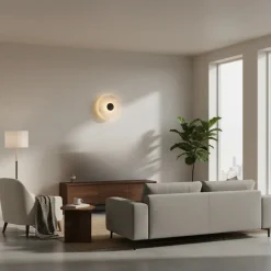 Marmurowy kinkiet Dalinia 1xLED czarny (WL0114-BK) - Yaskr