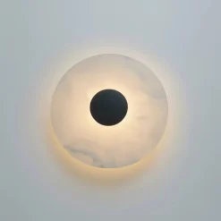 Marmurowy kinkiet Dalinia 1xLED czarny (WL0114-BK) - Yaskr