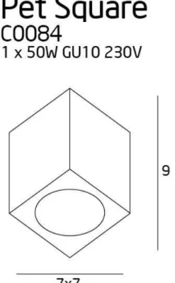 MAXLIGHT C0084 LAMPA SUFITOWA PET SQUARE CHROM, GU10