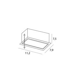 MAXLIGHT H180.02 RAMKA WPUSTOWA MODULAR, DO SKOMPLETOWANIA Z MODUŁEM HM180 I TRAFO HT180