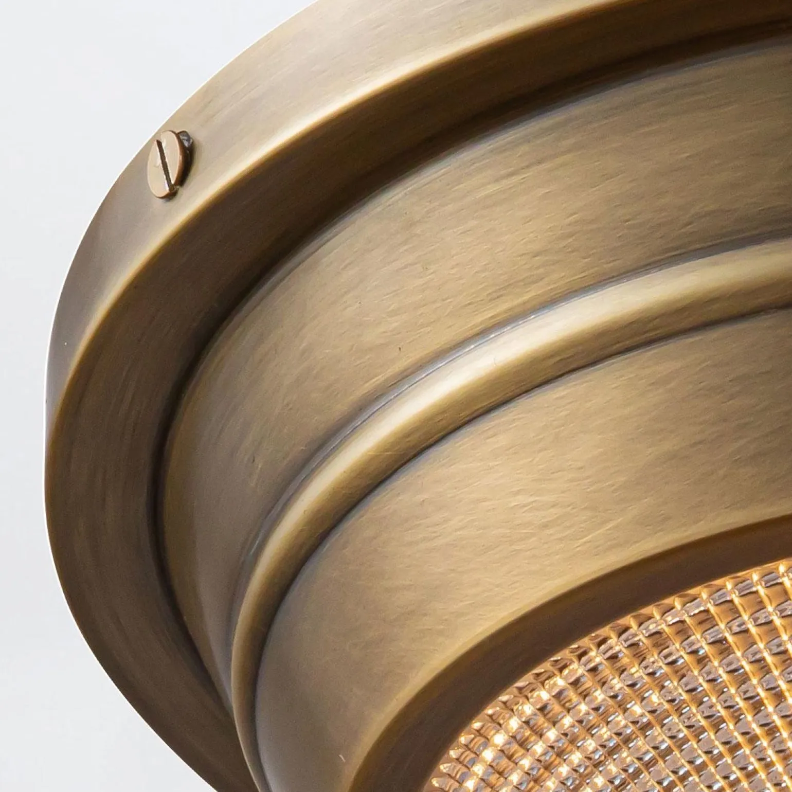 Mały plafon Willard - 1 źródło światła - Vintage mosiądz (QN-WILLARD-F-S-VBS-PG) - Quintiesse