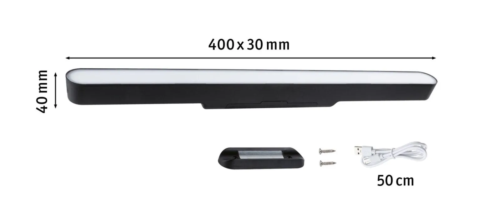 Mobilna lmapa meblowa ATALI LED DIM 2,6W 4000K 240lm USB-C 3.7W czarny / tworzywo sztuczne (PL92267) - PAULMANN