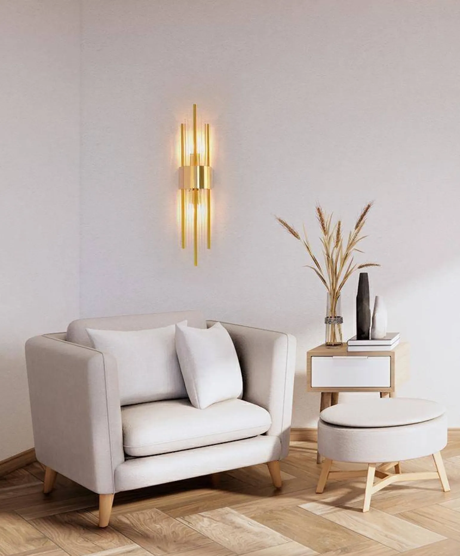 MOOSEE lampa ścienna AMANDA złota (MSE010100263) - Moosee