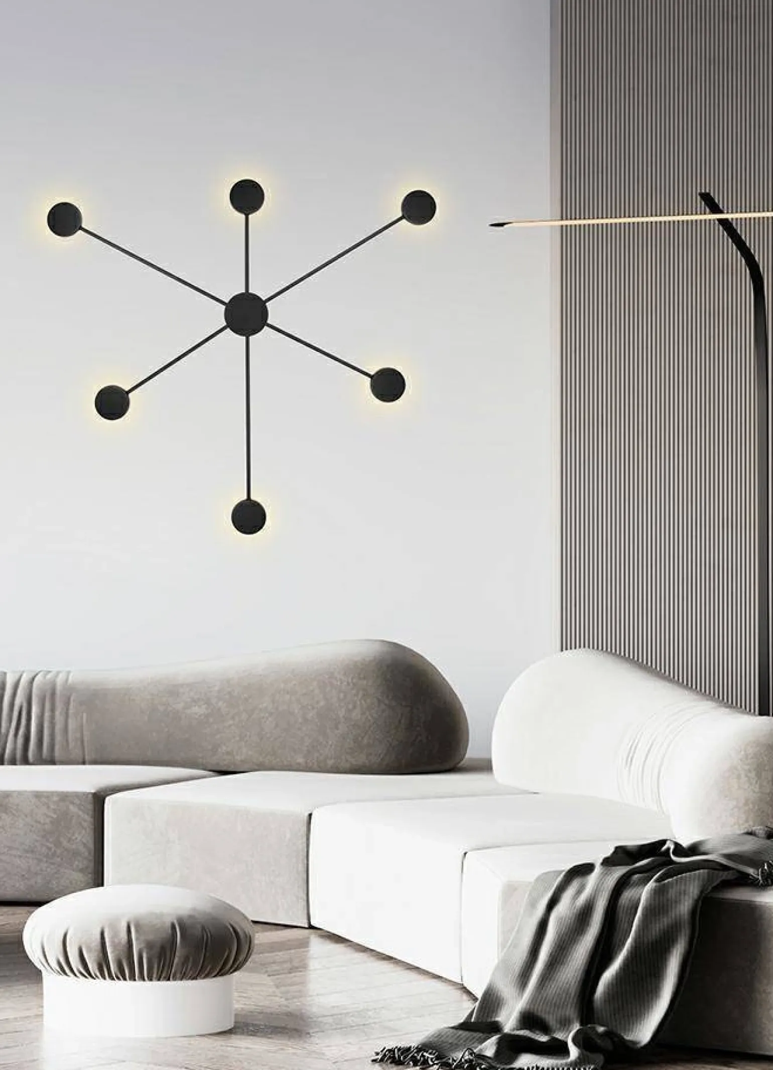 MOOSEE lampa ścienna SHADOW 6 CLOSE czarna (MSE010100247) - Moosee