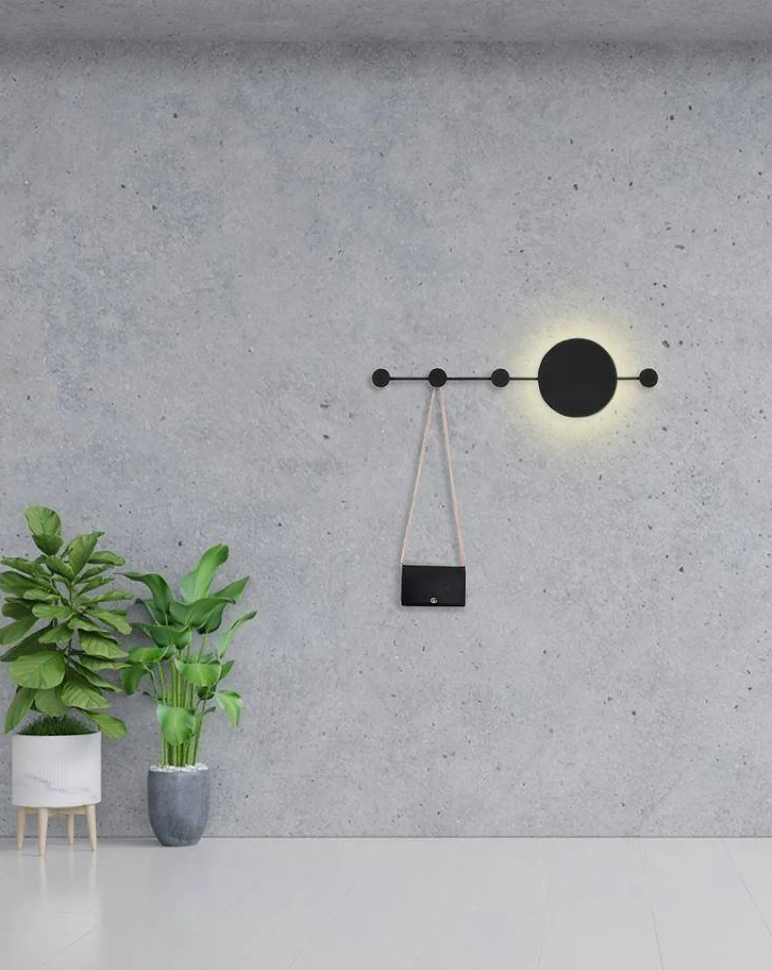 MOOSEE lampa ścienna SHADOW HANG z wieszakiem czarna (MSE010400210) - Moosee