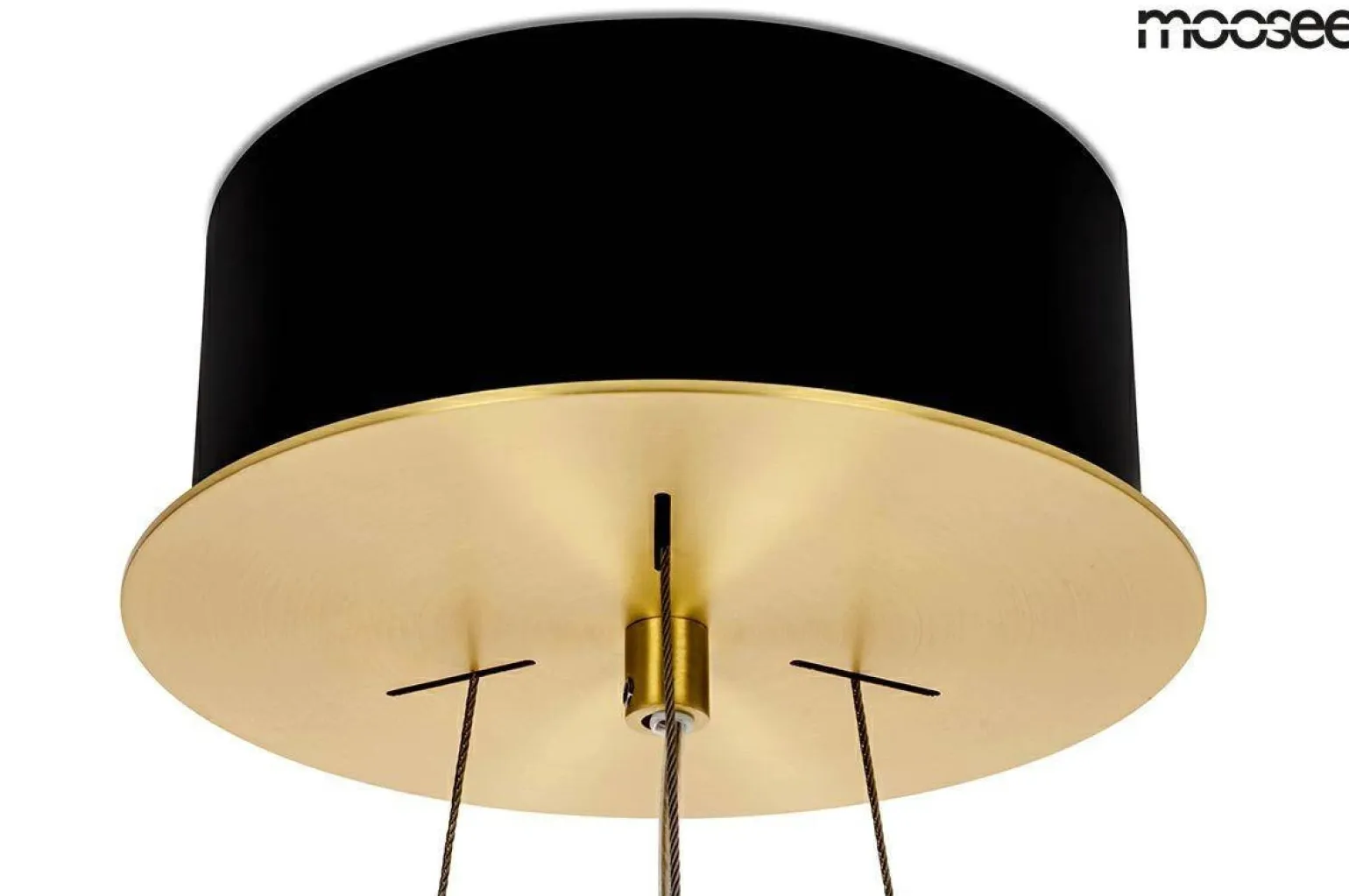 MOOSEE lampa wisząca SATURNUS 47 DUO złota - LED, kryształ, stal szczotkowana (MSE010100166) - Moosee