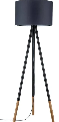 Neordic Rurik Lampa podłogowa max. 1x20W E27 230V Szary/Drewno Tkanina/Metal/Drewno   (PL79633) - PAULMANN