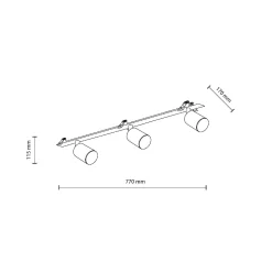 NEX BLACK 3XGU10 LAMPA SUFITOWA PODTYNKOWA (10800) - TK Lighting