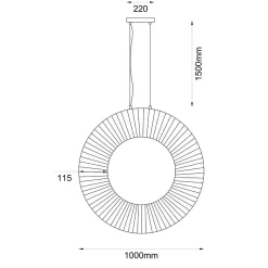NEXO Z2 - lampa zwieszana pionowa - czerwona terakota - średnica 100 cm - 4000K (5227) - ANTIGO