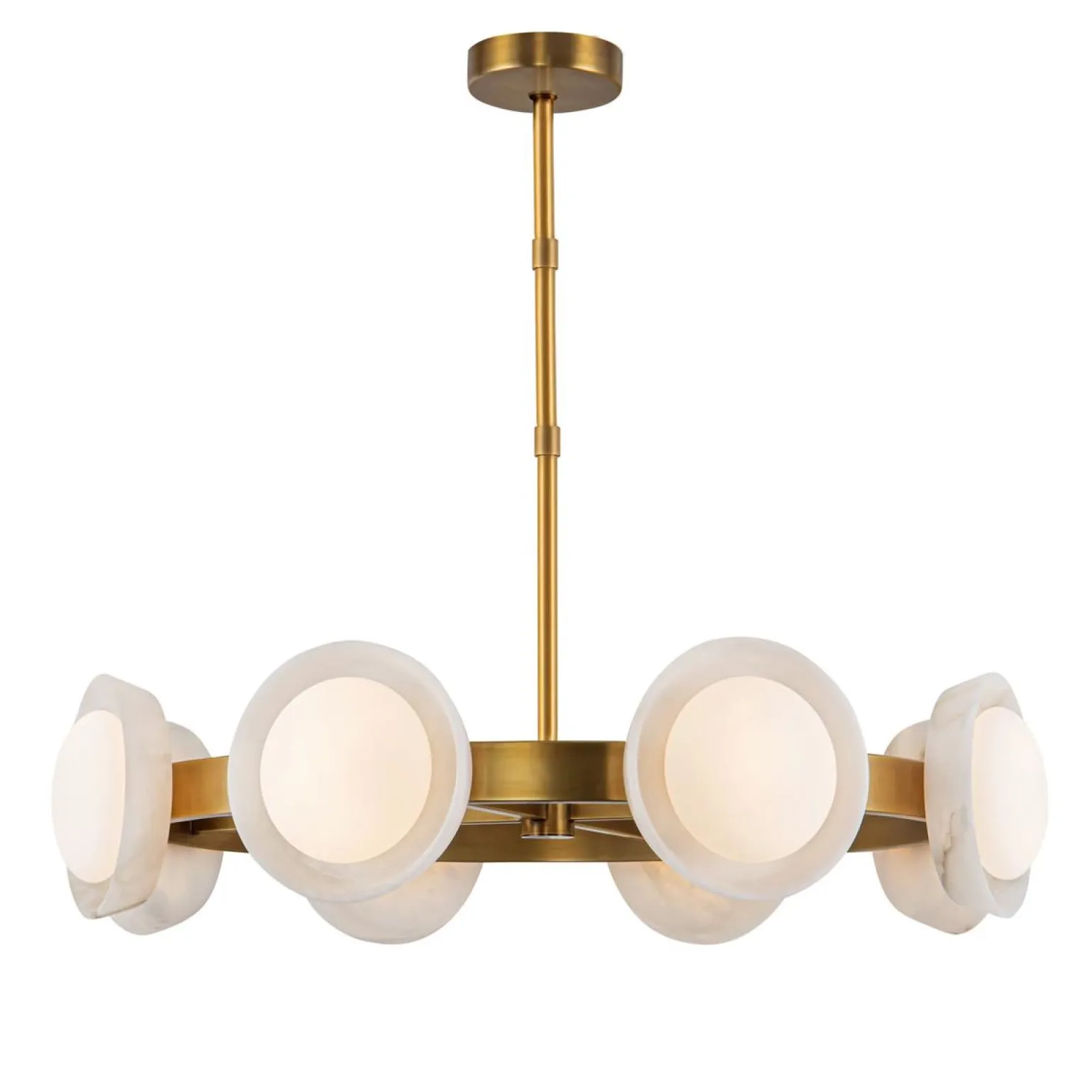 Nowoczesny Żyrandol LED Alonso - Vintage mosiądz (QN-ALONSO8-VBS-AR) - Quintiesse