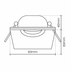 Oczko Sufitowe Podtynkowe Kwadratowe Ruchome 1xGU10 IP20 Biały (MLOS7241) - Milagro