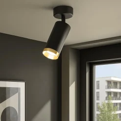 Oprawa Mica Spot Czarny + Złoty 1xGU10 (ML2094) - Milagro