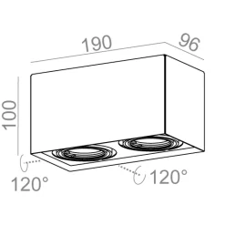 Oprawa natynkowa SQUARES 50x2 ON kol. ZŁOTY (45812-0000-U8-PH-19) - Aqform