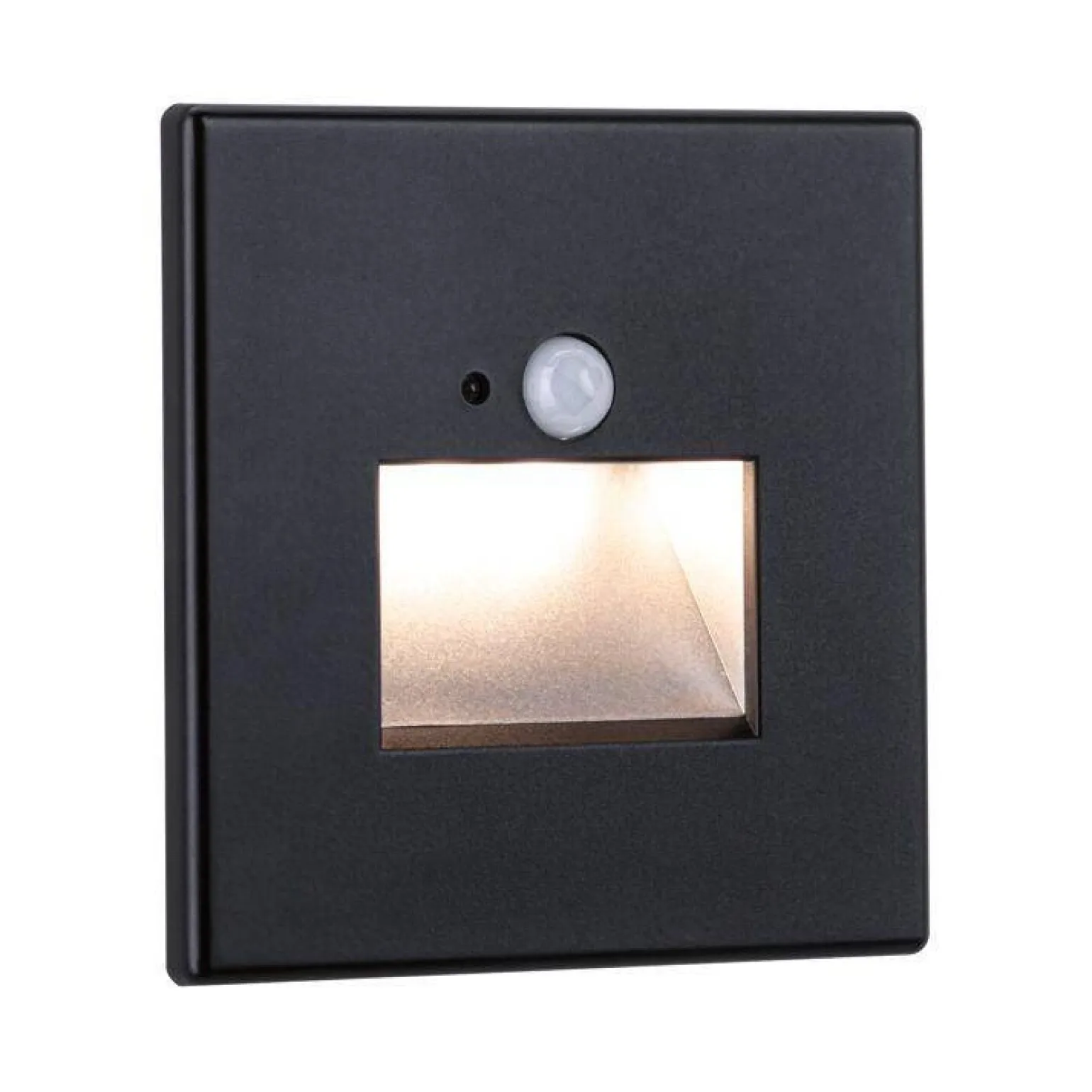 Oprawa przyschodowa EDGE LED czujnik ruchu i zmierzchu kwadrat 1x1,2W 120lm 2700K 230V czarny matowy / tworzywo sztuczne (PL93135) - PAULMANN