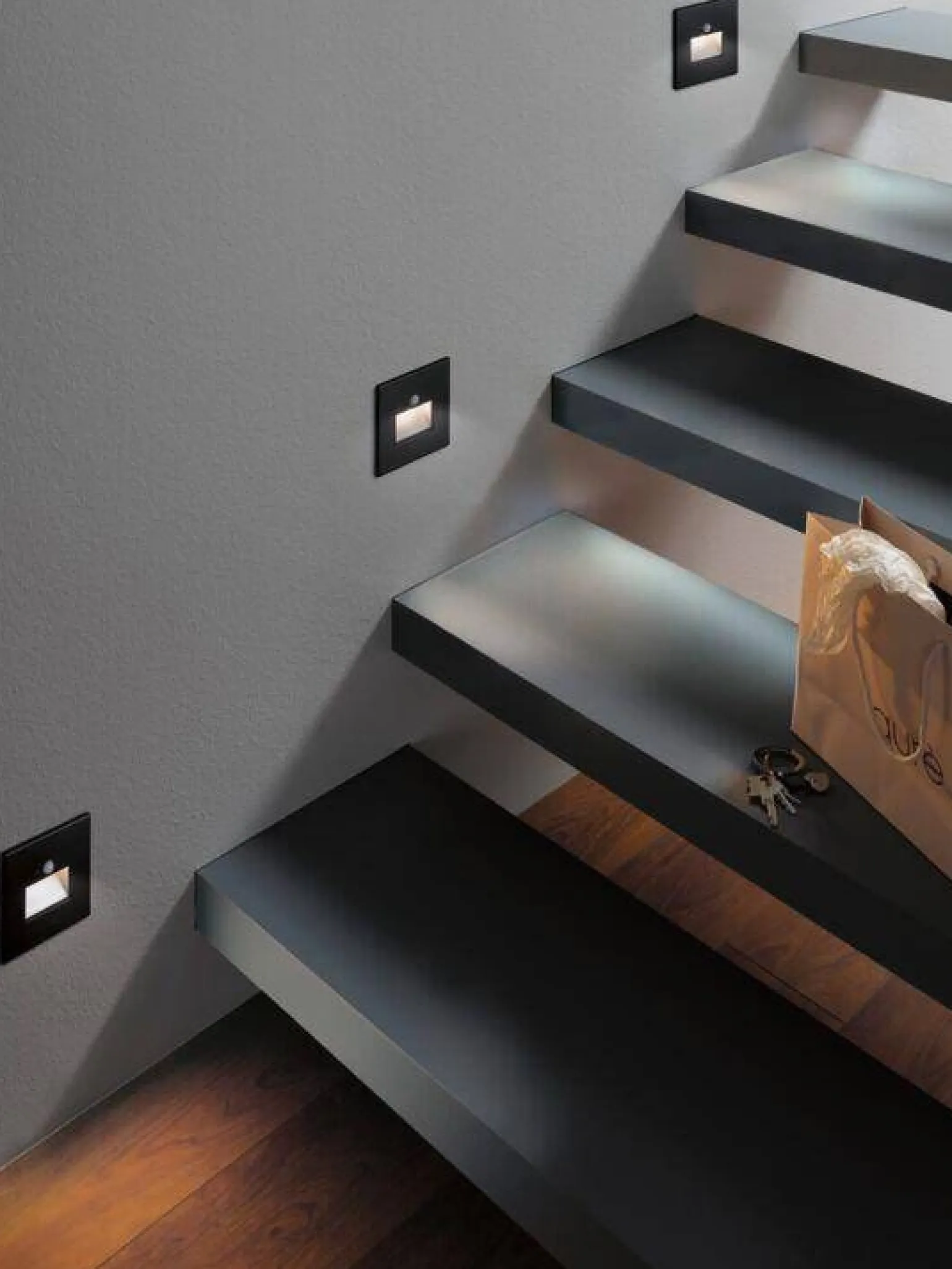 Oprawa przyschodowa EDGE LED czujnik ruchu i zmierzchu kwadrat 1x1,2W 120lm 2700K 230V czarny matowy / tworzywo sztuczne (PL93135) - PAULMANN