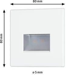 Oprawa przyschodowa EDGE LED kwadrat 1x1,2W 50lm 2700K 230V biały matowy / tworzywo sztuczne (PL93093) - PAULMANN