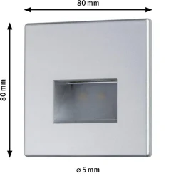 Oprawa przyschodowa EDGE LED kwadrat 1x1,2W 50lm 2700K 230V chrom matowy / tworzywo sztuczne (PL99495) - PAULMANN