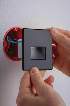 Oprawa przyschodowa EDGE LED kwadrat 1x1,2W 50lm 2700K 230V czarny matowy / tworzywo sztuczne (PL93094) - PAULMANN