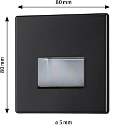 Oprawa przyschodowa EDGE LED kwadrat 1x1,2W 50lm 2700K 230V czarny matowy / tworzywo sztuczne (PL93094) - PAULMANN