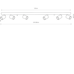 Oprawa sufitowa EYE SPOT BLACK VI listwa (6611) Nowodvorski
