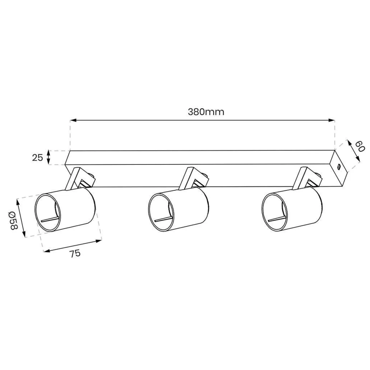 Oprawa Volf Spot Czarny 3xGU10 (ML0681) - Milagro