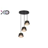 Oprawa wisząca x3 GX53 czarn+złota okrąg (XD-IK259B) - Xudo