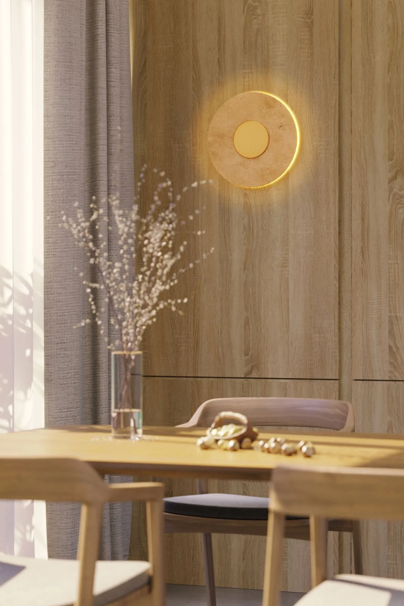 Ozdobny kinkiet z trawertynu MAXLIGHT W0417 KINKIET SUN 14W