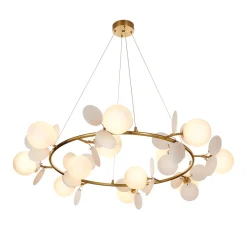 Ozdobny żyrandol CHIC złoto biały 105 cm (ST-DL-2969) - Step into Design