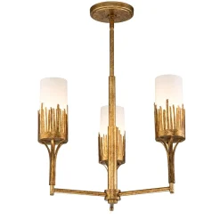 Ozdobny żyrandol Sawgrass - 3 źródła światła - Płatkowe złoto (QN-SAWGRASS-3-DG-O) - Quintiesse