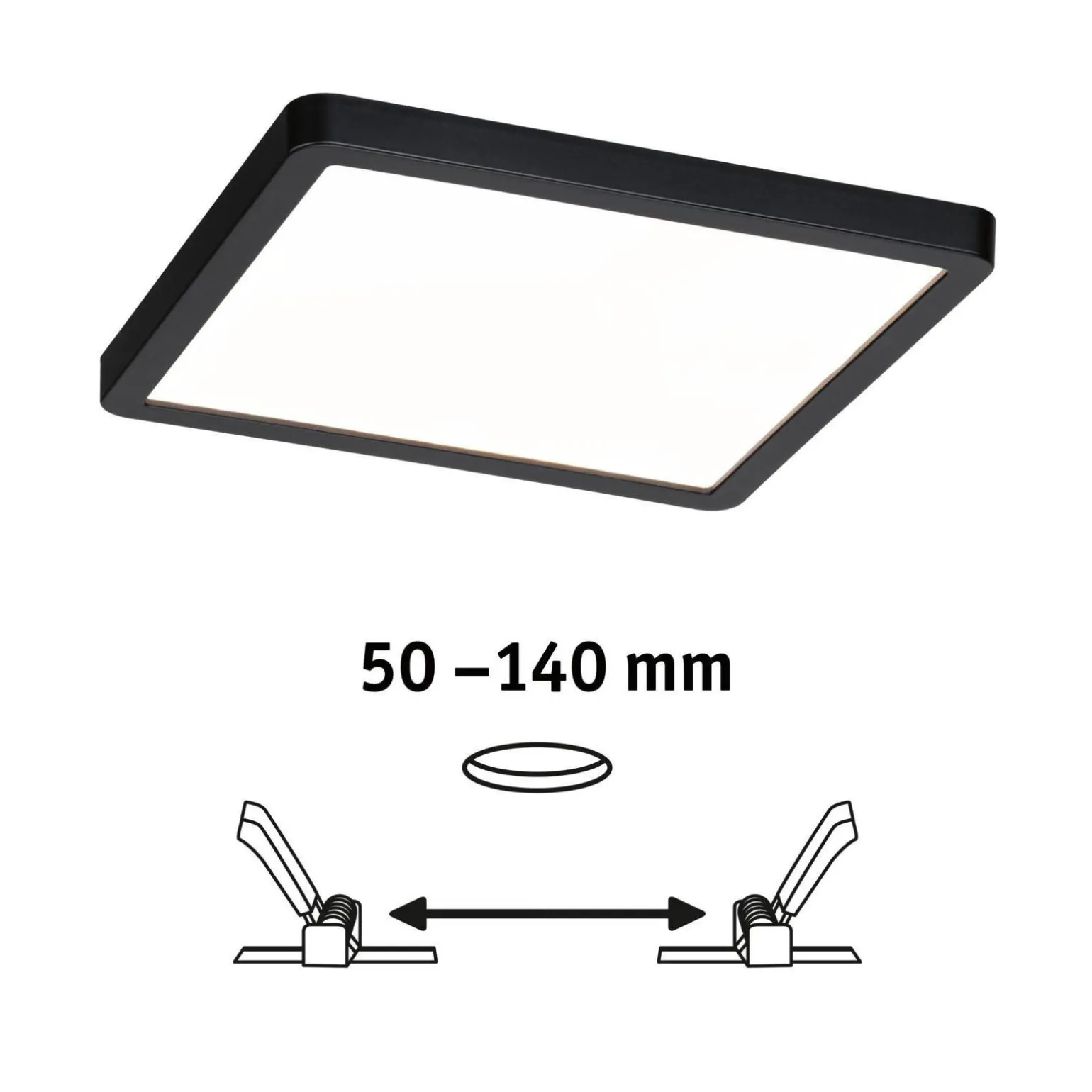 Panel Areo VariFit 175x175mm 2000-4000K 13W czarny IP 44 230V (PL93101) - PAULMANN