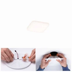 Panel bezramkowy Veluna VariFit IP44 6W 3000K 75x75mm Tworzywo sztuczne (PL92393) - PAULMANN